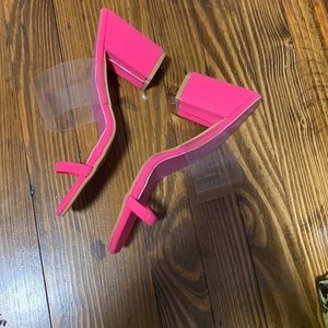 Pink casual mini heels